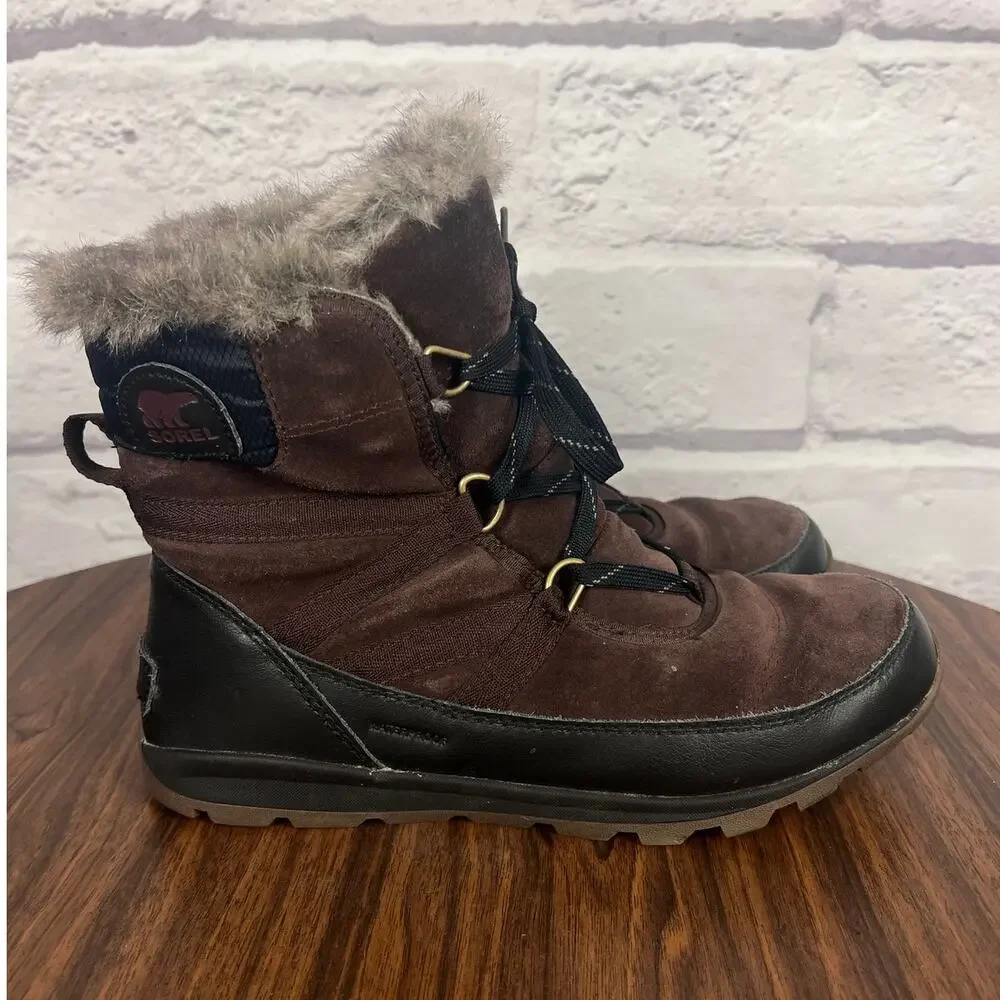 Sorel Womens 9 Gorpcore Granola Girl Outdoors Suede Whitney Short Snow‎ Boots
